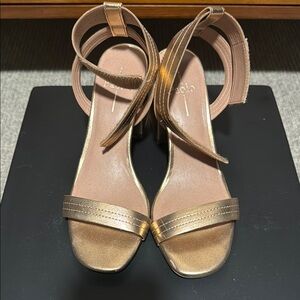 Paolo Women's Gold Strappy Heels